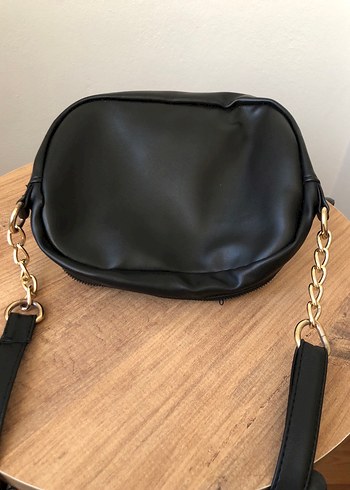 Siyah Deri Kadın Biker Çanta - Görsel 4