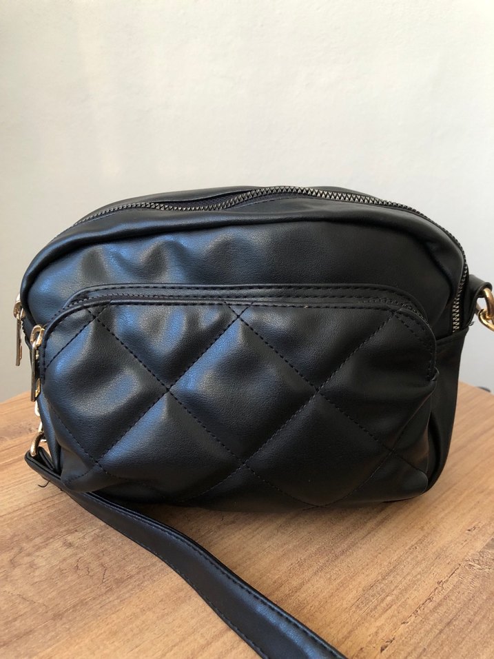 Siyah Deri Kadın Biker Çanta - Görsel 5