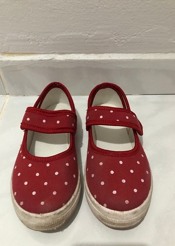 Kız Çocuk Kırmızı Puantiyeli Babet Ayakkabı - Görsel 4