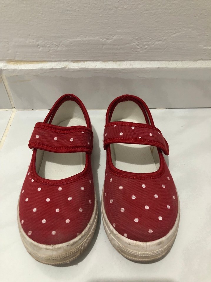 Kız Çocuk Kırmızı Puantiyeli Babet Ayakkabı - Görsel 4