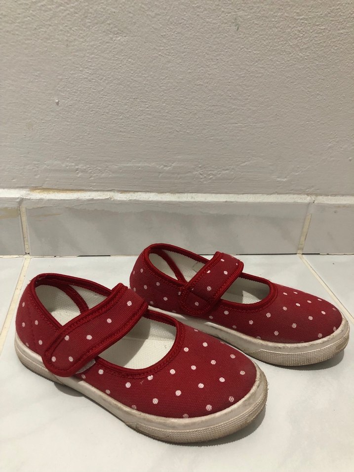 Kız Çocuk Kırmızı Puantiyeli Babet Ayakkabı - Görsel 3