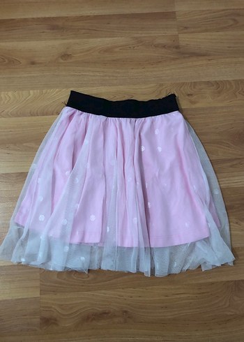 Puantiyeli Pileli Pembe Kız Eteği - Görsel 2