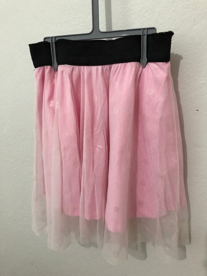 Puantiyeli Pileli Pembe Kız Eteği - Görsel 5