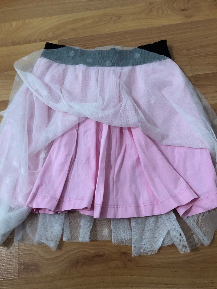 Puantiyeli Pileli Pembe Kız Eteği - Görsel 4