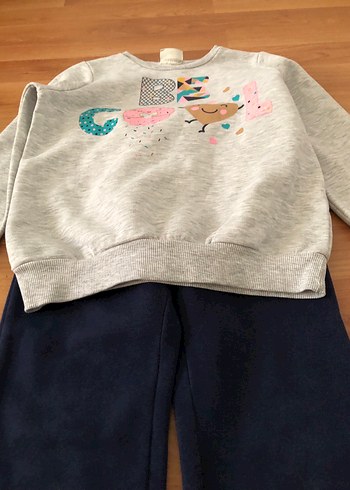 Kız Çocuk Gri Baskılı Sweatshirt - Görsel 3