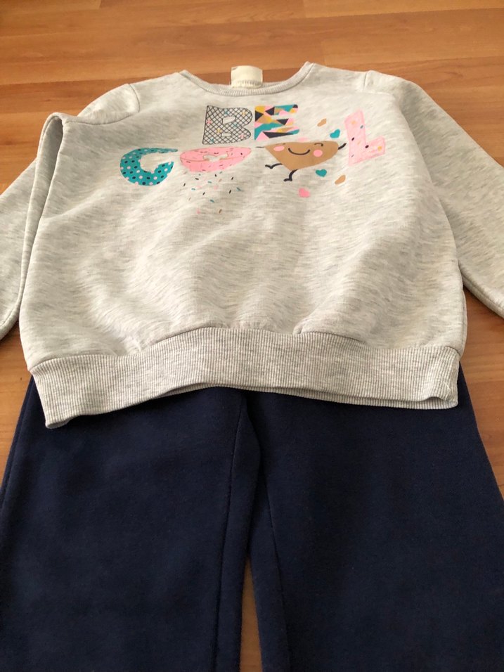 Kız Çocuk Gri Baskılı Sweatshirt - Görsel 3