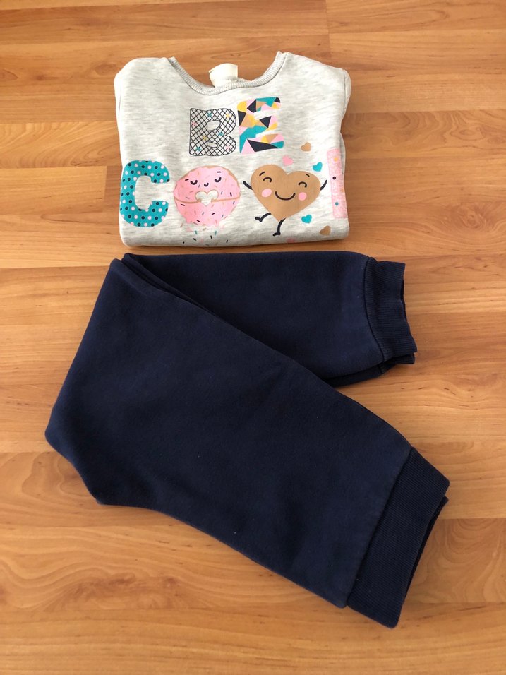 Kız Çocuk Gri Baskılı Sweatshirt - Görsel 4