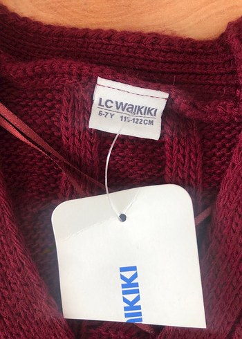 Bordo Örgü Kadın Hırka - Görsel 2