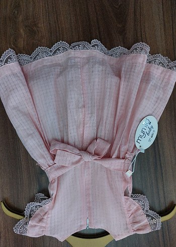 Pembe Dantel Detaylı Kız Çocuk Elbise - Görsel 4