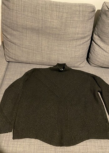 Siyah Kadın Yün Boğazlı Triko Kazak - Görsel 3