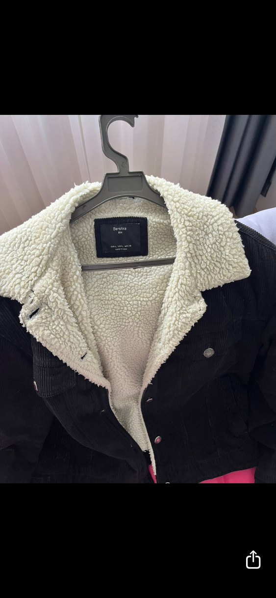 Bershka siyah kadife mont - Görsel 2