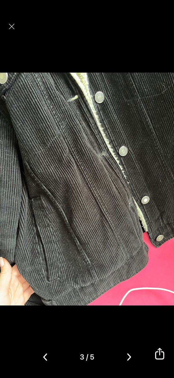 Bershka siyah kadife mont - Görsel 3