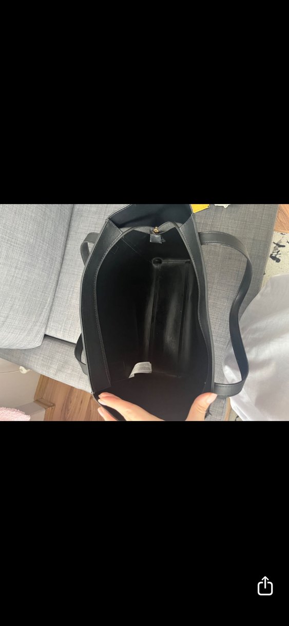 Sade Siyah Deri Kadın Omuz Çantası - Görsel 4