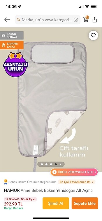 Silinebilir alt değiştirme örtüsü