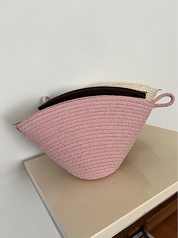 Diğer Hasır Tress Clutch / Makyaj Çantası