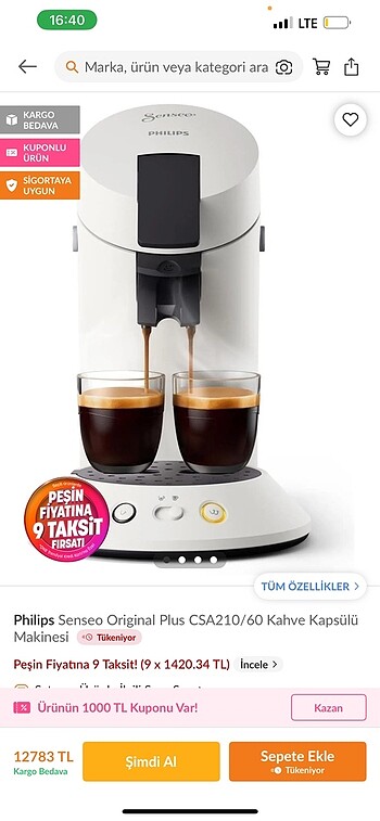 Beden Philips senseo kahve makinesi