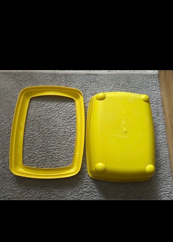 Sarı Plastik Açık Kedi Tuvalet Kabı - Görsel 2