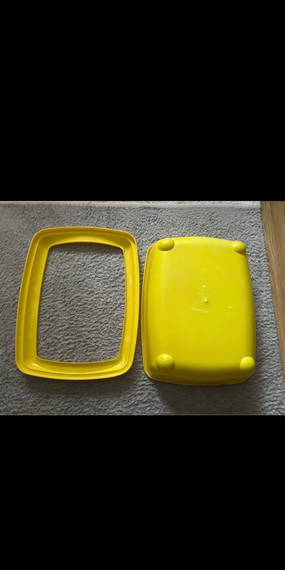 Sarı Plastik Açık Kedi Tuvalet Kabı - Görsel 2