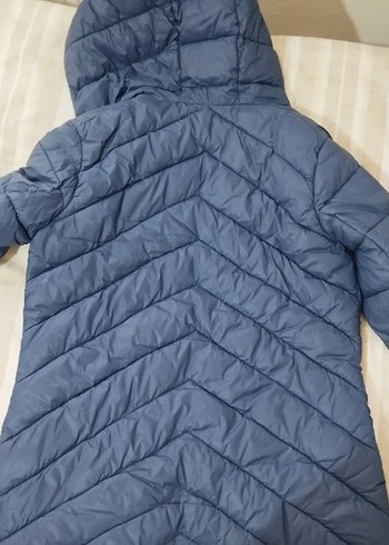 Kadın Mavi Kapüşonlu Şişme Mont - Görsel 2