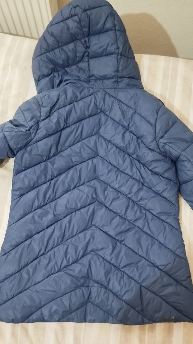 Kadın Mavi Kapüşonlu Şişme Mont - Görsel 2