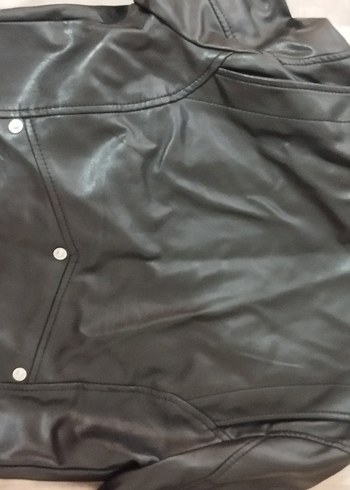 Berska Siyah Deri Biker Ceket - Görsel 4