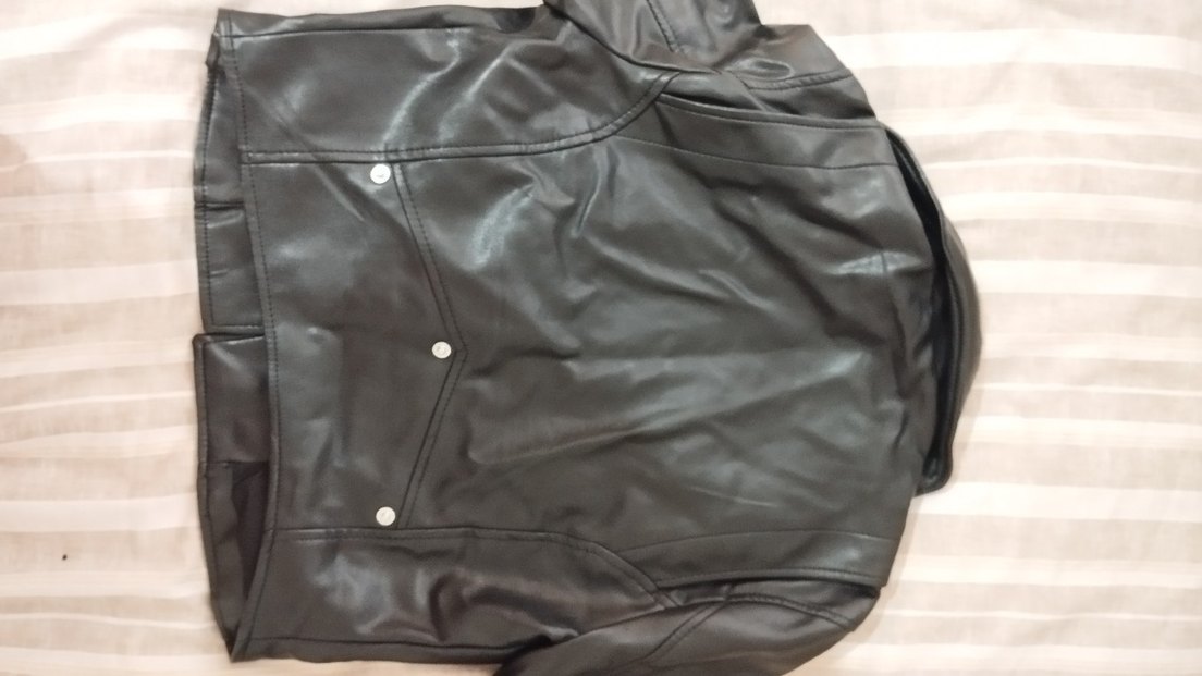 Berska Siyah Deri Biker Ceket - Görsel 4