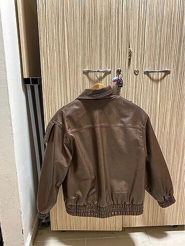 m Beden STRADIVARIUS KAHVE DERİ CEKET S-M ama oversize