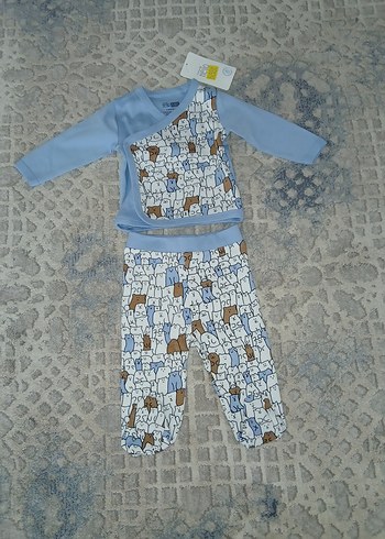 Mavi Triko Bebek Takımı Uzun Kollu