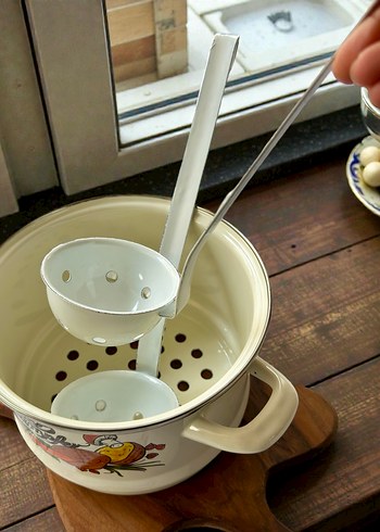 Delikli emaye kepçe - Görsel 3