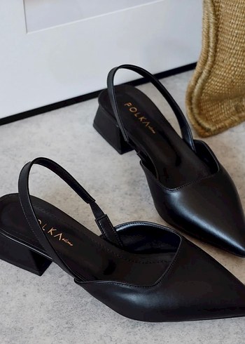 Siyah Topuklu Kadın Ofis Ayakkabısı - Görsel 2