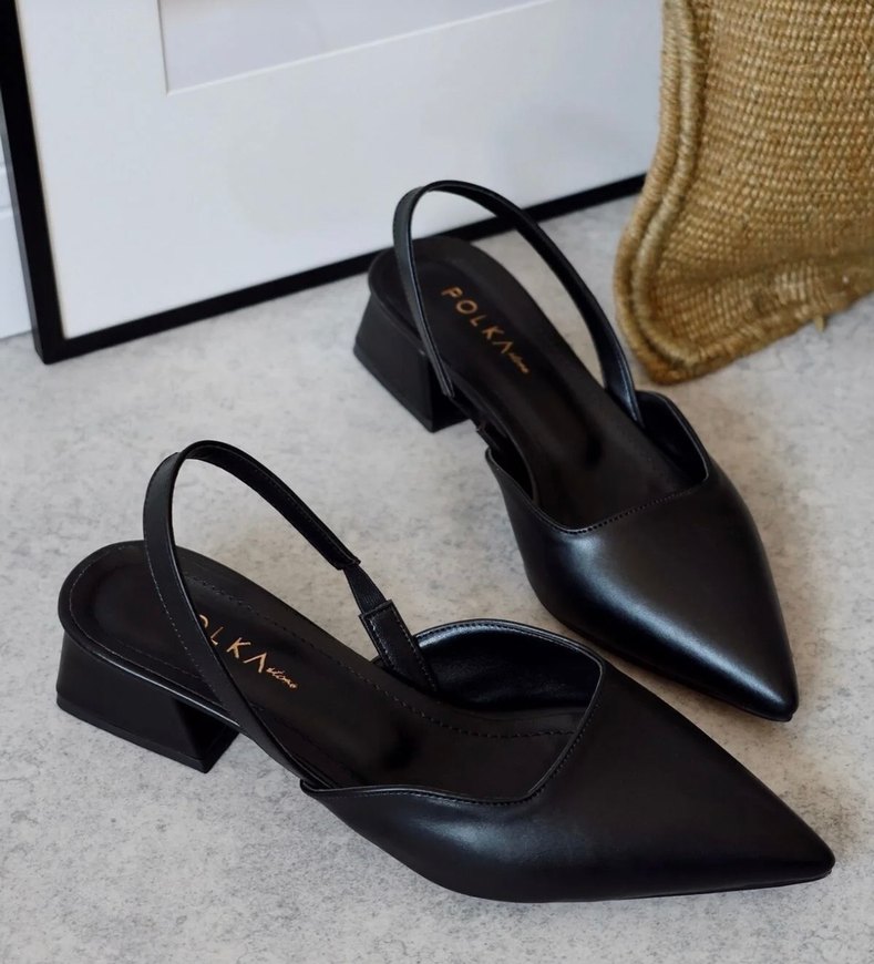 Siyah Topuklu Kadın Ofis Ayakkabısı - Görsel 2
