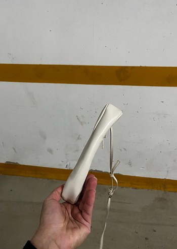 Beyaz Deri Fermuarlı Kadın Çantası - Görsel 7