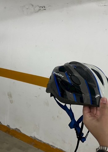 Mavi Desenli Biker Kask Velcro Bantlı - Görsel 6