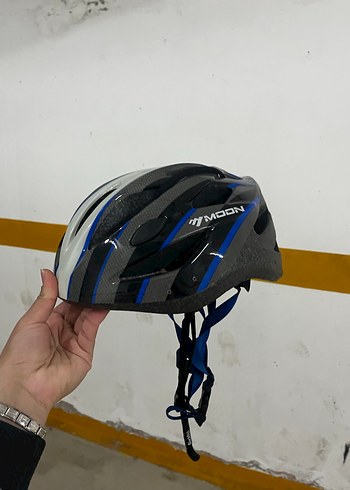 Mavi Desenli Biker Kask Velcro Bantlı - Görsel 7