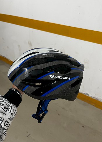 Mavi Desenli Biker Kask Velcro Bantlı - Görsel 2