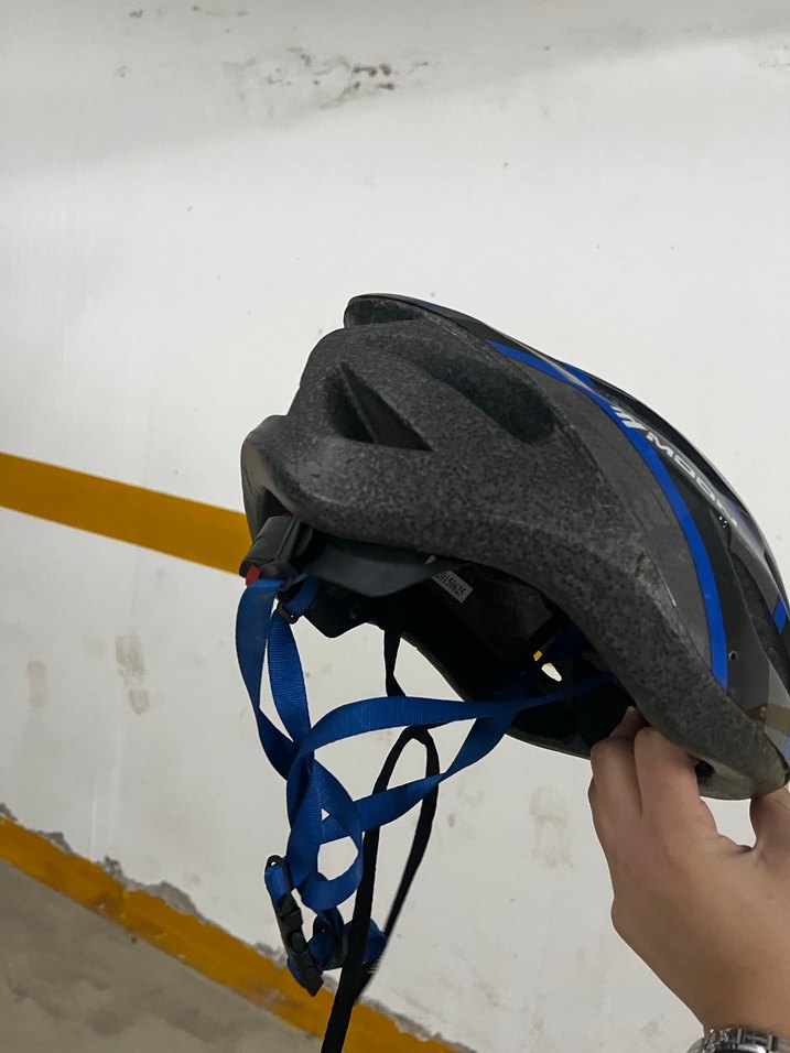 Mavi Desenli Biker Kask Velcro Bantlı - Görsel 5