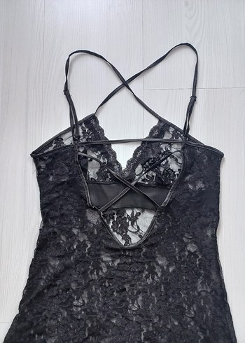 Siyah Dantelli Gecelik - Görsel 4