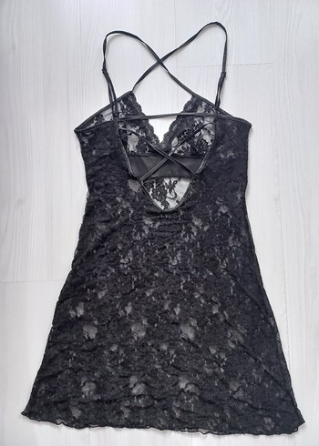 Siyah Dantelli Gecelik - Görsel 2