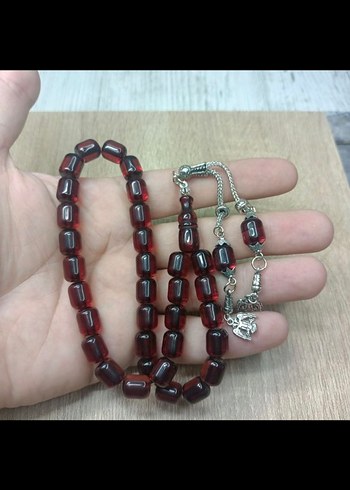 Bordo Bohem Erkek Tesbih ATEŞ KEHRİBAR 2ADET