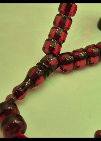 Bordo Erkek Tesbih - Gotik Stil KEHRİBAR TESBİH