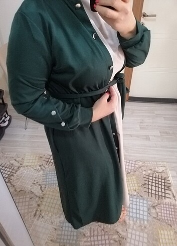 xl Beden yeşil Renk Ferace kap