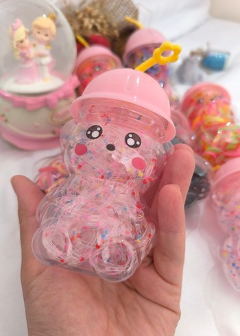 Pembe Kapaklı Renkli Ayıcık Şekilli Bebek Biberonu