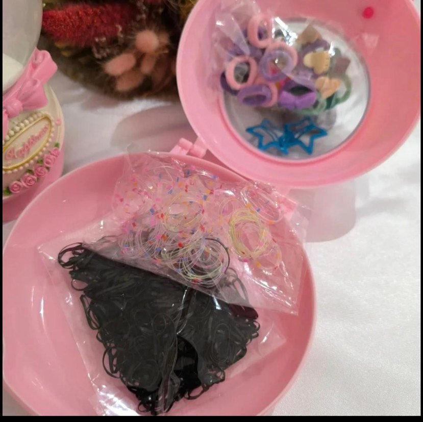 Renkli Nakışlı Elastik Çocuk Saç Tokaları - Görsel 5