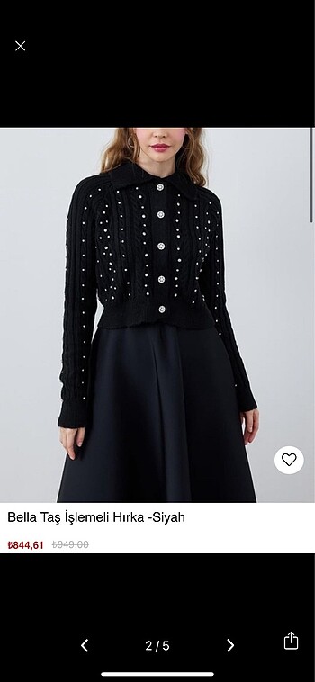 Zara Özsarıcam taşlı crop hırka