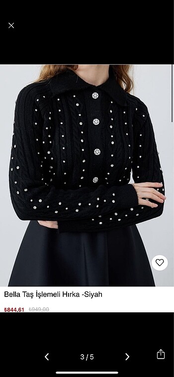 38 Beden Özsarıcam taşlı crop hırka