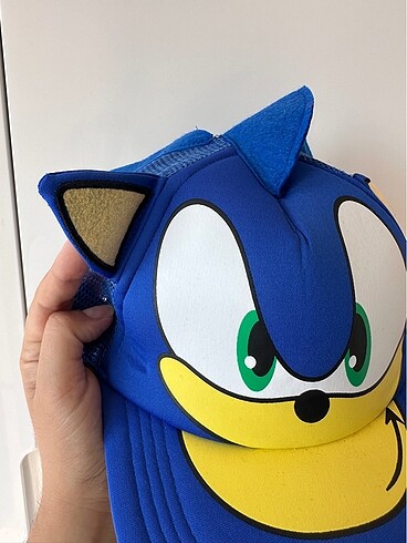 12+ Yaş, > 23 cm Beden mavi Renk Sonic şapka