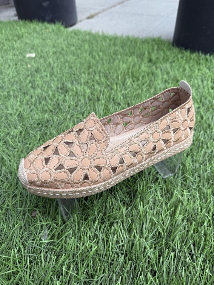 Kadın Bej Dantel Detaylı Dolgu Topuk Espadril - Görsel 2