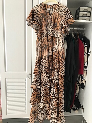Modailgi Leopar kat kat elbise