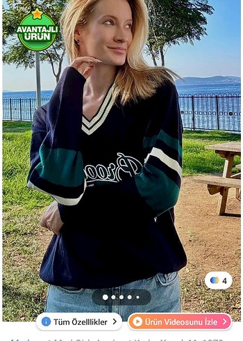 Madmext Siyah V Yaka Örgü Kadın Sweatshirt