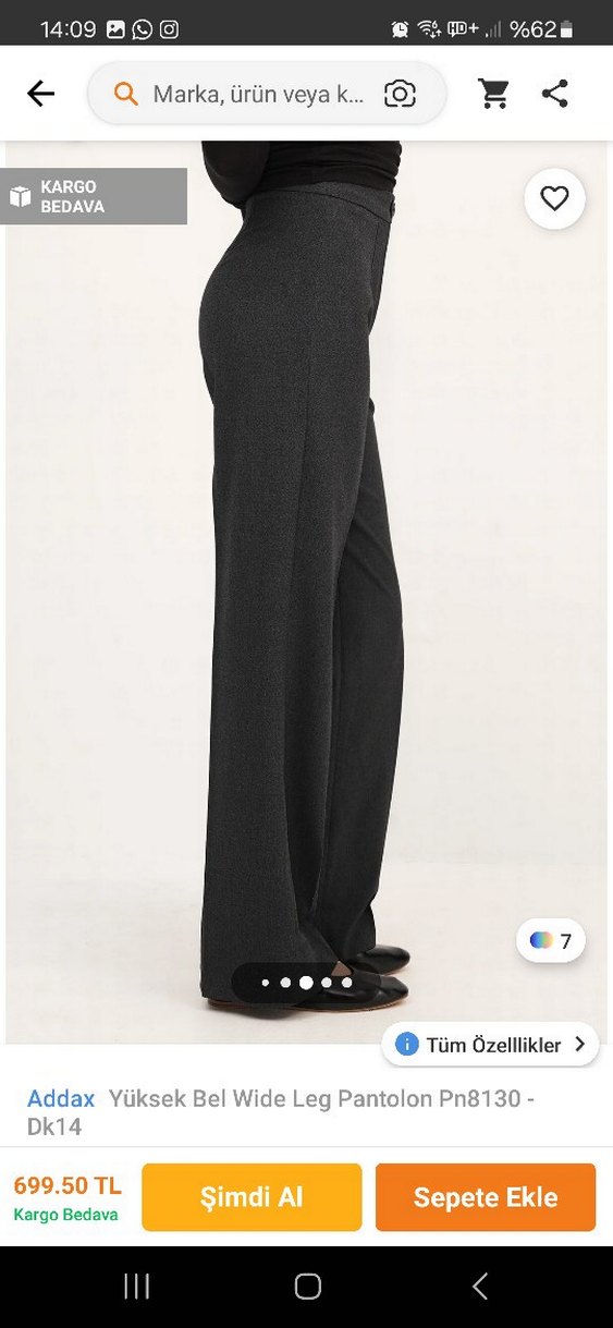 Addax Gri Kadın Kumaş Pantolon - Görsel 3